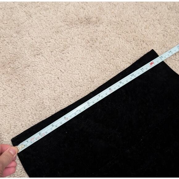 NWOT James Perse Black Crushed Velvet A-line Midi Skirt, size 1/ US 4 - Picture 9 of 10